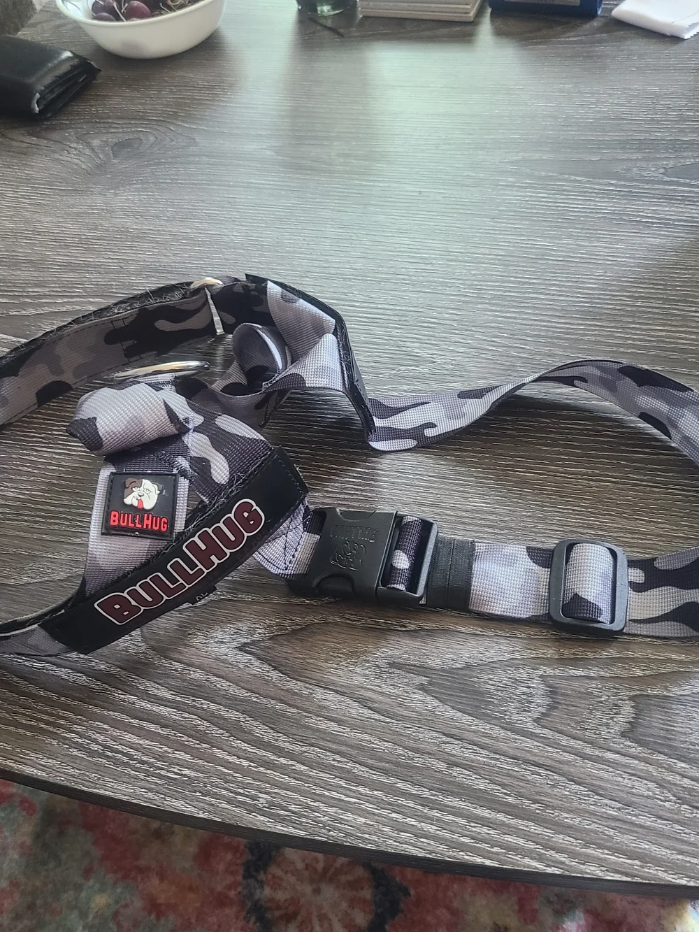 Gray Camo Dog Harness - Adjustable Reflective Chest Strap